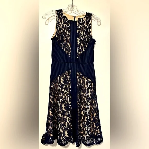the limited navy blue dress The Limited navy blue lace dress